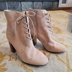 Marc Fisher Tan Suede Heeled Booties Size 9